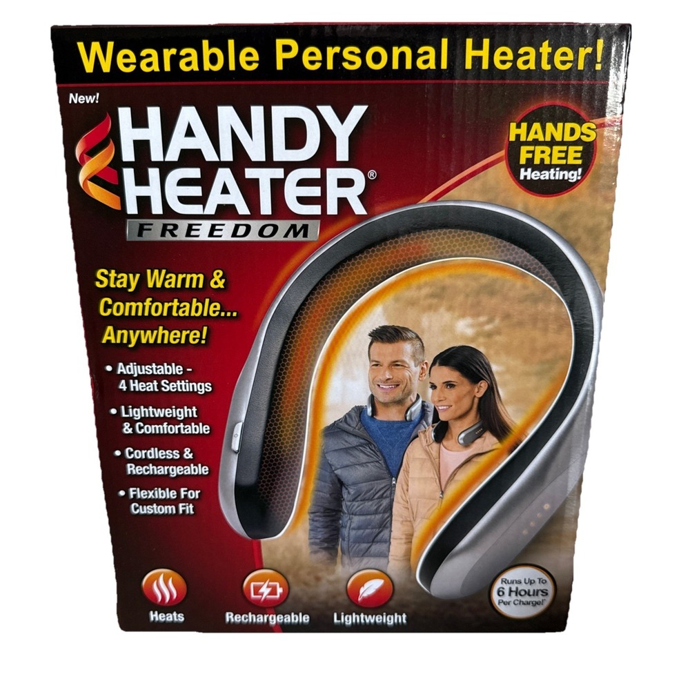 HANDY HEATER 450-Watt Silver and Black Electric USB Rechargeable Neckband Heater